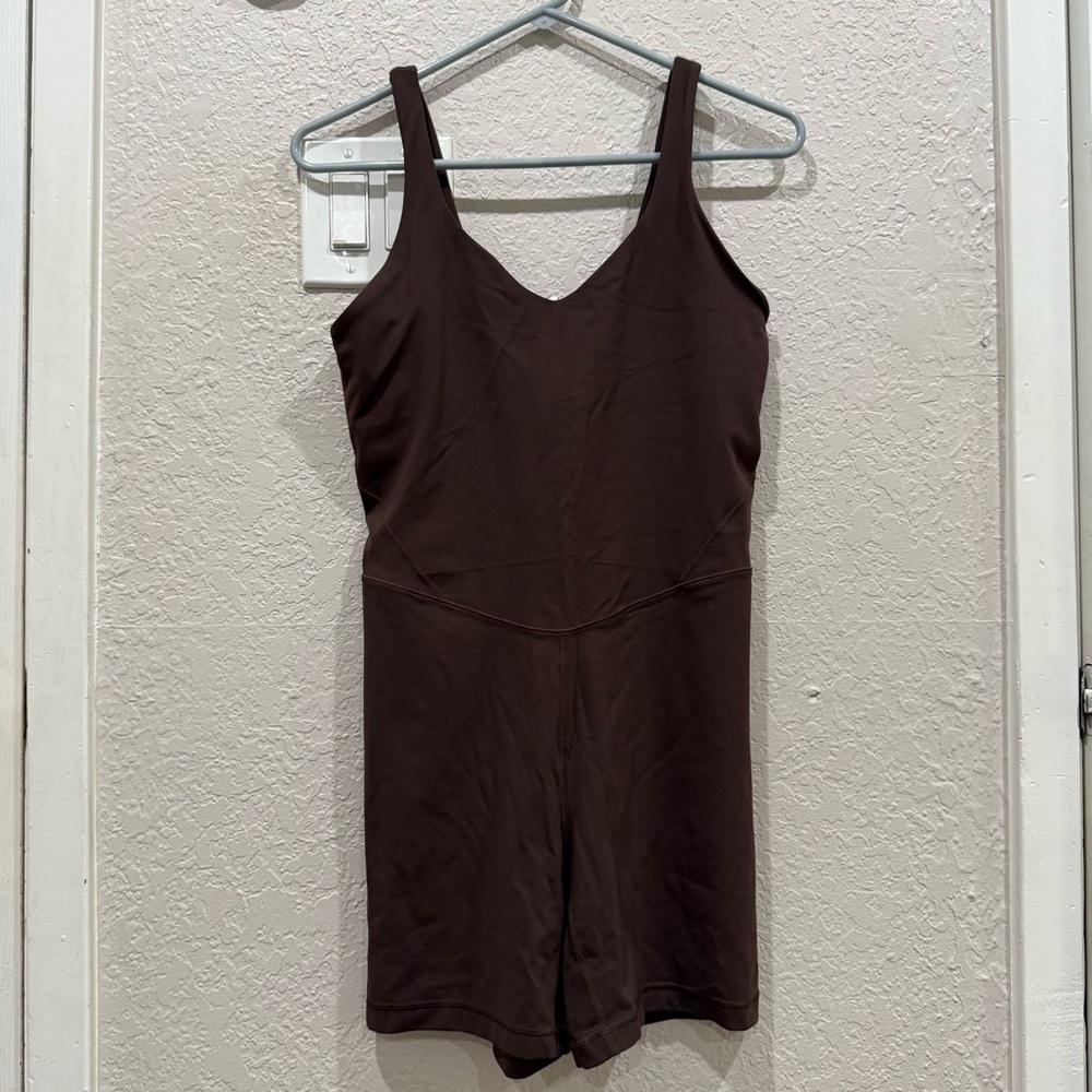 lululemon athletica Brown Stretch Romper with Wide Straps